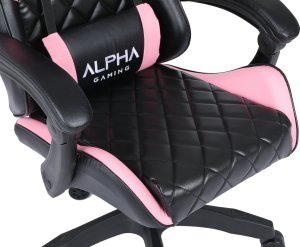 Fotel Gamingowy Krzesło Gracza Biurowy Alpha Gaming Carbon Różowy Porządny 8