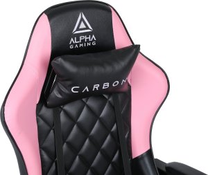 Fotel Gamingowy Krzesło Gracza Biurowy Alpha Gaming Carbon Różowy Porządny 9