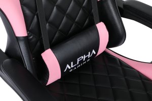 Fotel Gamingowy Krzesło Gracza Biurowy Alpha Gaming Carbon Różowy Porządny 10