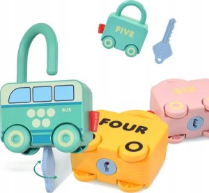 Montessori Gra Edukacyjna Sensoryczna Kłódki Z Kluczykami Dla Dzieci 6 Szt. 12