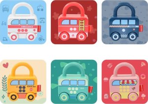 Montessori Gra Edukacyjna Sensoryczna Kłódki Z Kluczykami Dla Dzieci 6 Szt. 13