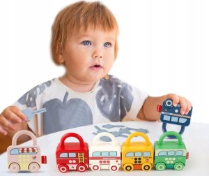 Montessori Gra Edukacyjna Sensoryczna Kłódki Z Kluczykami Dla Dzieci 6 Szt. 2