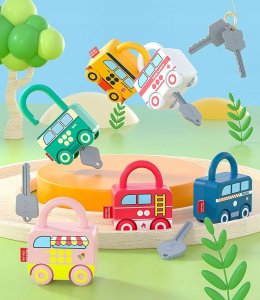 Montessori Gra Edukacyjna Sensoryczna Kłódki Z Kluczykami Dla Dzieci 6 Szt. 3