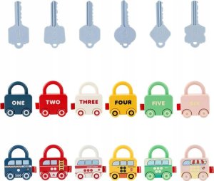 Montessori Gra Edukacyjna Sensoryczna Kłódki Z Kluczykami Dla Dzieci 6 Szt. 4