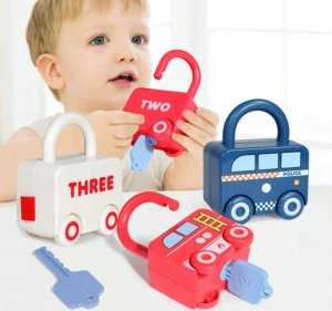 Montessori Gra Edukacyjna Sensoryczna Kłódki Z Kluczykami Dla Dzieci 6 Szt. 8