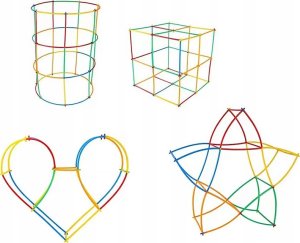 Swede Duży Zestaw Słomki Klocki Konstrukcyjne W Kuferku Dla Dzieci 800 Szt Xxl 4