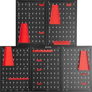Tablica narzędziowa perforowana Jonah z haczykami i uchwytami - 5-częściowa 4