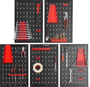 Tablica narzędziowa perforowana Jonah z haczykami i uchwytami - 5-częściowa 5
