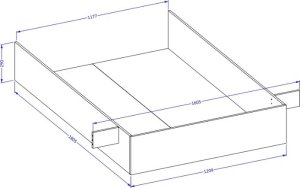 Łóżko HALLE 160x200 dąb wotan mat/czarne z pojemnikiem HELVETIA 8