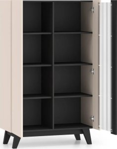 Witryna wysoka FRESHION 02 2D kaszmirowa/czarna ML MEBLE 2