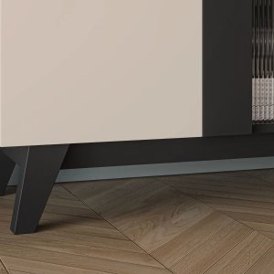 Witryna wysoka FRESHION 02 2D kaszmirowa/czarna ML MEBLE 5