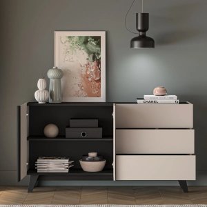 Komoda FRESHION 03 2D3S 160 kaszmirowa/czarna ML MEBLE 5