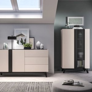 Komoda FRESHION 03 2D3S 160 kaszmirowa/czarna ML MEBLE 6