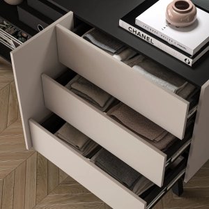 Komoda FRESHION 03 2D3S 160 kaszmirowa/czarna ML MEBLE 8