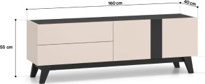 Szafka RTV FRESHION 05 1D2S 160 kaszmirowa/czarna ML MEBLE 3