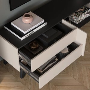 Szafka RTV FRESHION 05 1D2S 160 kaszmirowa/czarna ML MEBLE 7