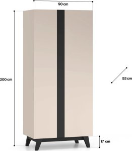 Szafa FRESHION 01 2D kaszmirowa/czarna ML MEBLE 4