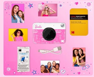 Aparat Natychmiastowy 5mp + Wkład Papier 5szt. Różowy / Barbie Kodak Printomatic 10