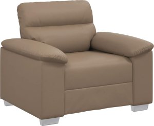 vidaXL Fotel, kolor cappuccino, 60 cm, obity sztuczną skórą 2