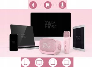 Głośnik Mikrofon Zestaw 2w1 Karaoke Na Bluetooth Aux Microsd Dla Dziecka / Myfirst Voice 2/ Różowy 6