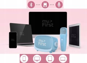 Głośnik Mikrofon Zestaw 2w1 Karaoke Na Bluetooth Aux Microsd Dla Dziecka / Myfirst Voice 2/ Niebieski 7