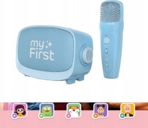 Głośnik Mikrofon Zestaw 2w1 Karaoke Na Bluetooth Aux Microsd Dla Dziecka / Myfirst Voice 2/ Niebieski 9