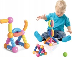Klocki Magnetyczne Magnetic Sticks Edukacja 120 El 15