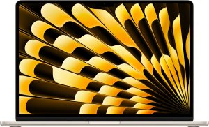 Apple MacBook Air 15-inch : M3 chip with 8-core CPU and 10-core GPU, 16GB, 256GB SSD - Starlight, Apple M, 38.9 cm (15.3"), 2880 x 1864 pixels, 16 GB, 256 GB, macOS Sequoia 1