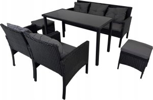 Zestaw Mebli Ogrodowych Technorattan Capri PRO 6cz. CZARNY 7os. 9