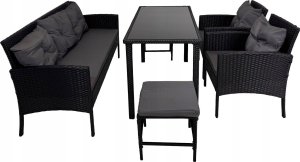 Zestaw Mebli Ogrodowych Technorattan Capri PRO 6cz. CZARNY 7os. 10