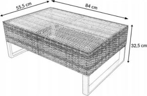 kontrast Zestaw mebli ogrodowych technorattan COMO 4cz. taupe 4os. 4