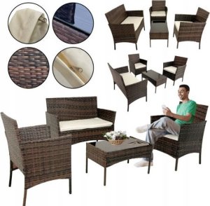 Zestaw mebli ogrodowych technorattan RENO II 4os. brązowy 2