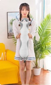 Długi Kotek Maskotka Pluszak Poduszka Duży Kot Xxl 12