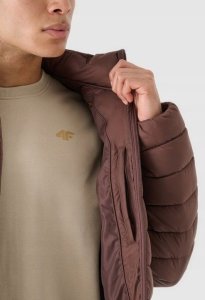 Męska pikowana kurtka 4F brązowa sportowa puchowa r XXL 3