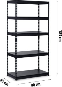 Humberg Regał metalowy magazynowy 183 x 90 x 45 cm Humberg HR-700 czarny EDUKAMP 4