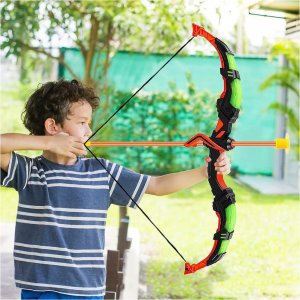 Łuk Zestaw Łuczniczy Dla Dzieci Strzałki Kołczan Puszki Cele Tarcza Led 12