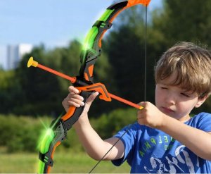 Łuk Zestaw Łuczniczy Dla Dzieci Strzałki Kołczan Puszki Cele Tarcza Led 3