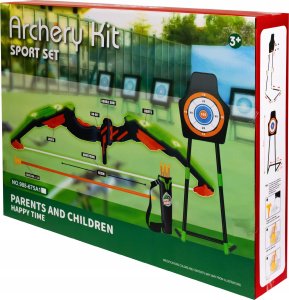 Łuk Zestaw Łuczniczy Dla Dzieci Strzałki Kołczan Puszki Cele Tarcza Led 5