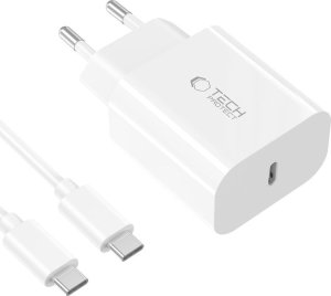 TECH-PROTECT NC20W 1-PORT NETWORK CHARGER PD20W + TYPE-C CABLE WHITE 3