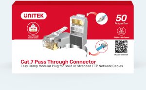 Unitek Unitek Wtyk modularny Pass-Through RJ45 Cat. 7, 50szt. 9