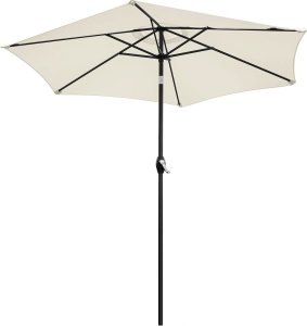 Bauerkraft Składany parasol ogrodowy balkonowy regulowany 210 cm beżowy 2