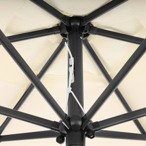 Bauerkraft Składany parasol ogrodowy balkonowy regulowany 210 cm beżowy 4