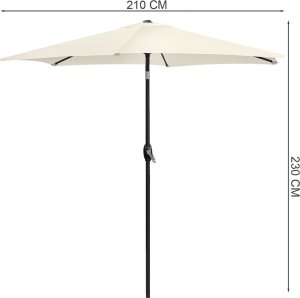 Bauerkraft Składany parasol ogrodowy balkonowy regulowany 210 cm beżowy 9
