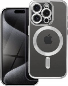 Etui Magsafe do Apple iPhone 16 Pro (Przezroczyste, Srebrne, Tytan, Case) 1