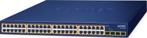 PLANET 48-Port 10/100/1000T 802.3at GSW-5240HP Nie zarządzany Gigabit Ethernet (10/100/1000) Obsługa PoE 1U Niebieski 1