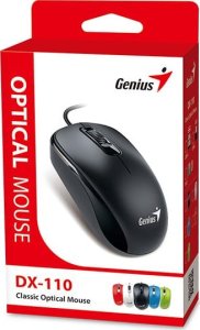 Mysz przewodowa, Genius DX-110, czarna, optyczna, 1200DPI, USB-C 4