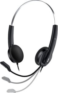 Genius HS-220U AI, słuchawki z mikrofonem, przewodowaczarna, 2.0, zamykane, USB - C 2