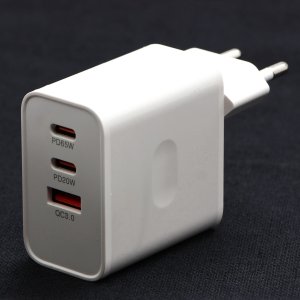 Powerton Zasilacz / sieciowy adapter 65W, 3 porty, USB-C, USB-A, 65W GaN Charger 4