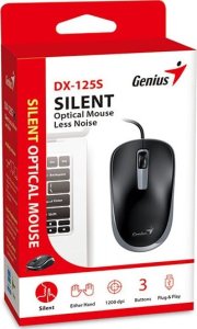 Mysz Genius Mysz przewodowa, DX-125S, czarno-szara, optyczna, 1200DPI 3