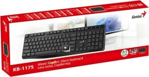 Genius KB-117S COPILOT, klawiatura CZ/SK, klasyczna, przewodowa (USB), czarna 3